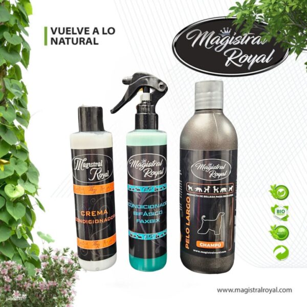 Para el cuidado del pelaje y la piel de mascotas de pelo largo