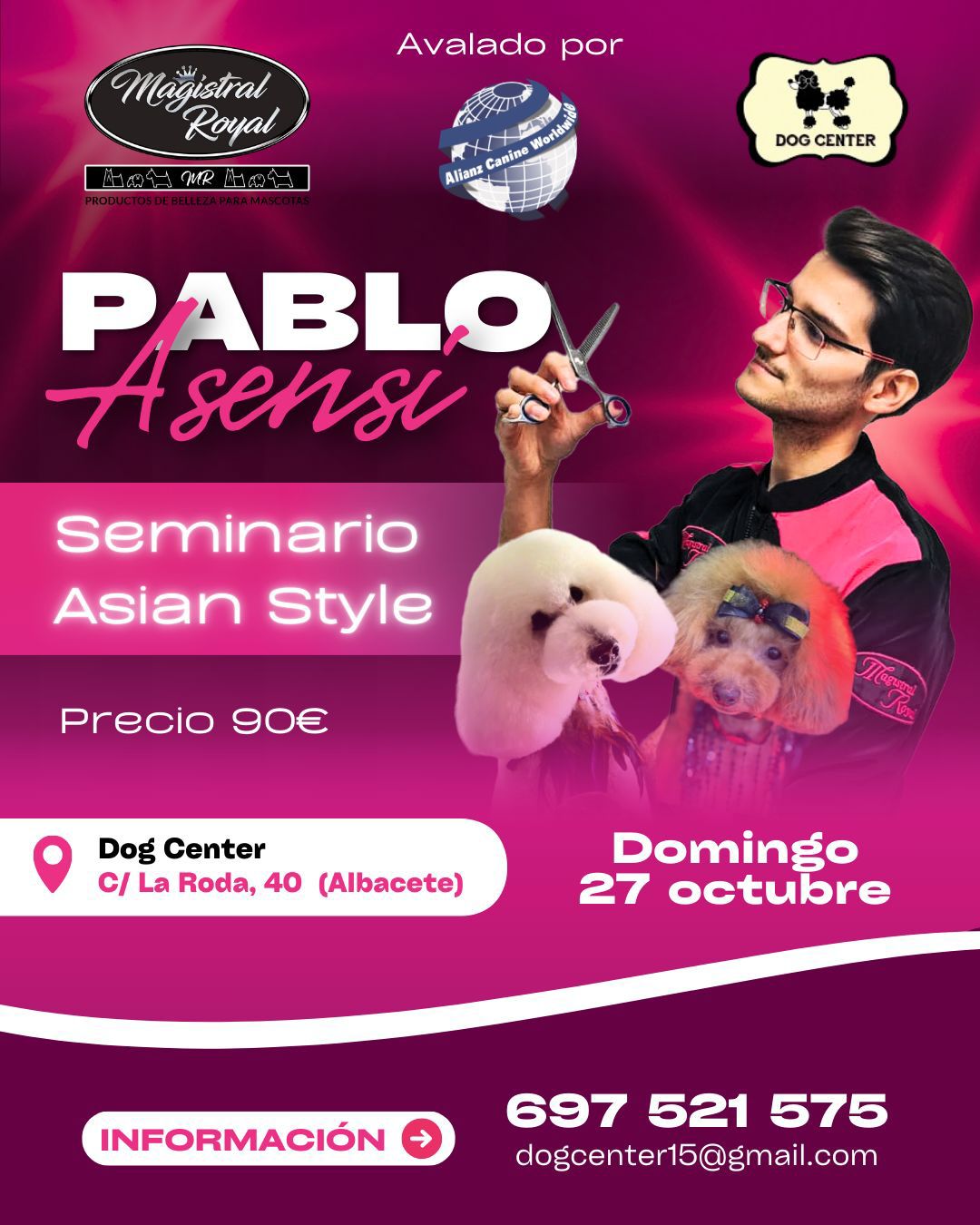 Evento peluqueria canina en albacete por Magistral Royal