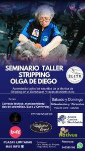 SEMINARIO DE PELUQUERÍA CANINA CON OLGA DE DIEGO, TECNICA STRIPPING