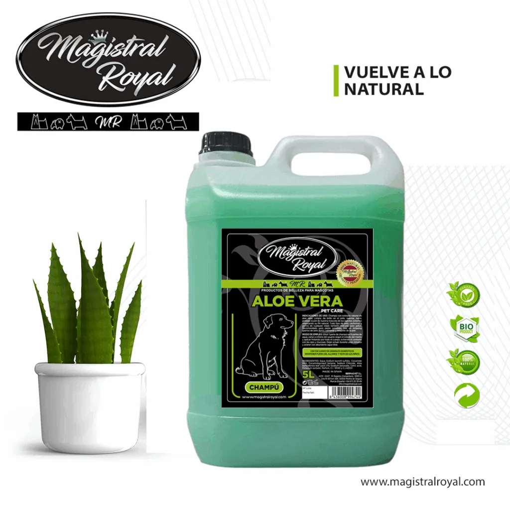 Champú Aloe Vera para perros y gatos de 5 litros