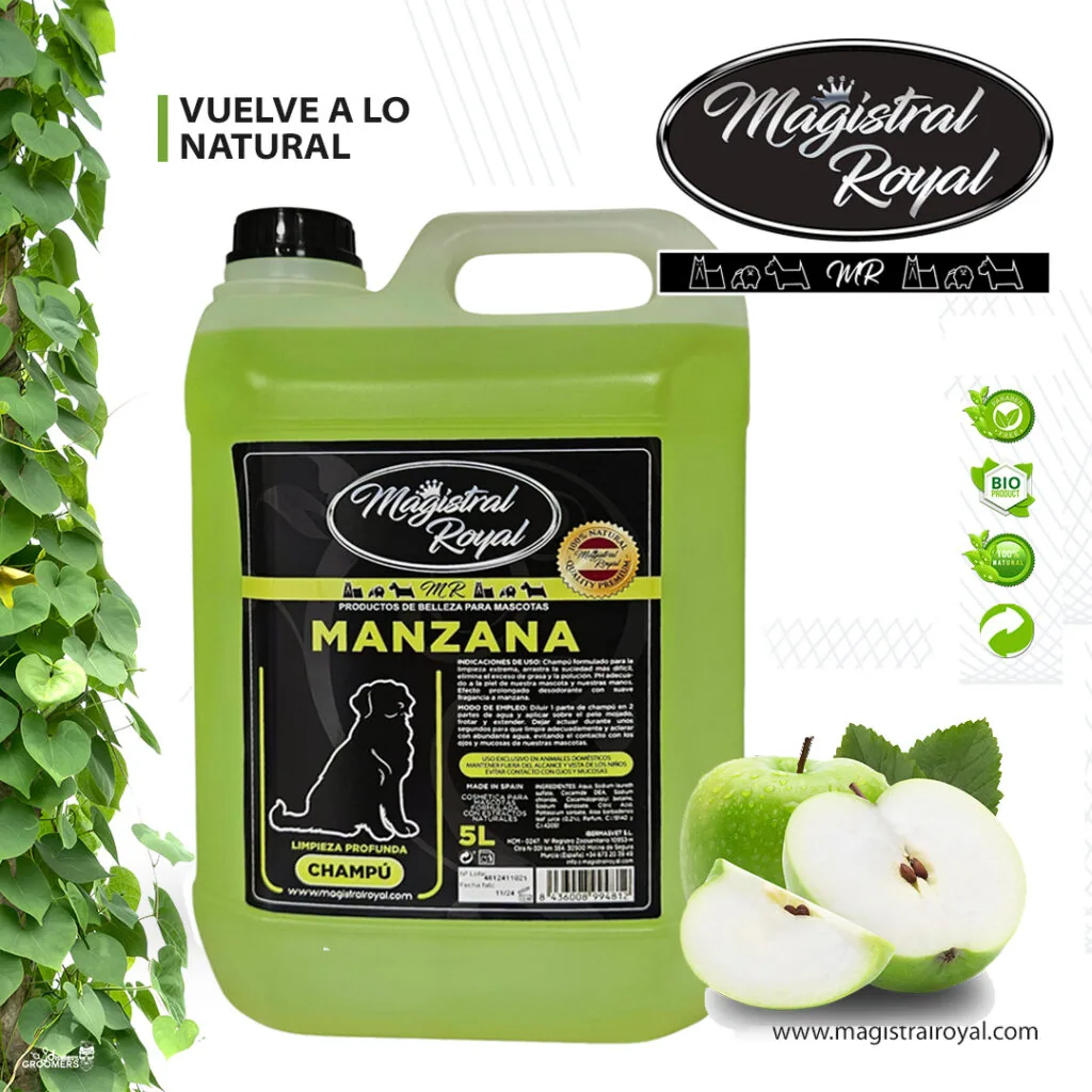 Champú de manzana para perros de 5 litros
