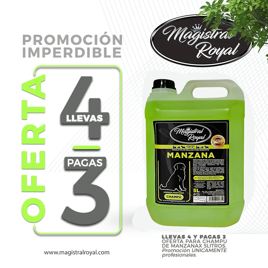 Oferta de champú de manzana para perros