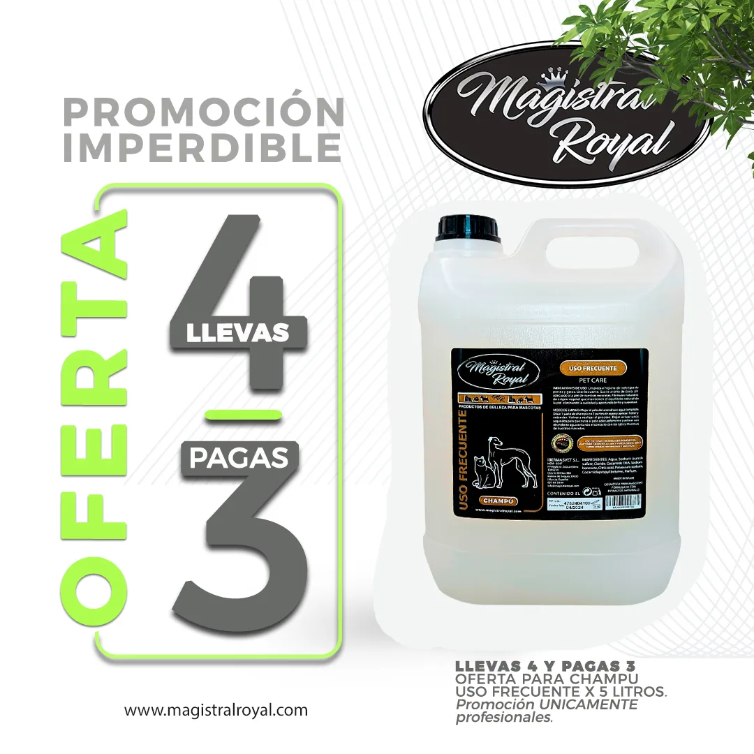 Oferta de champú de uso frecuente para perros
